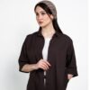 لینن ویسکوز قهوه ای