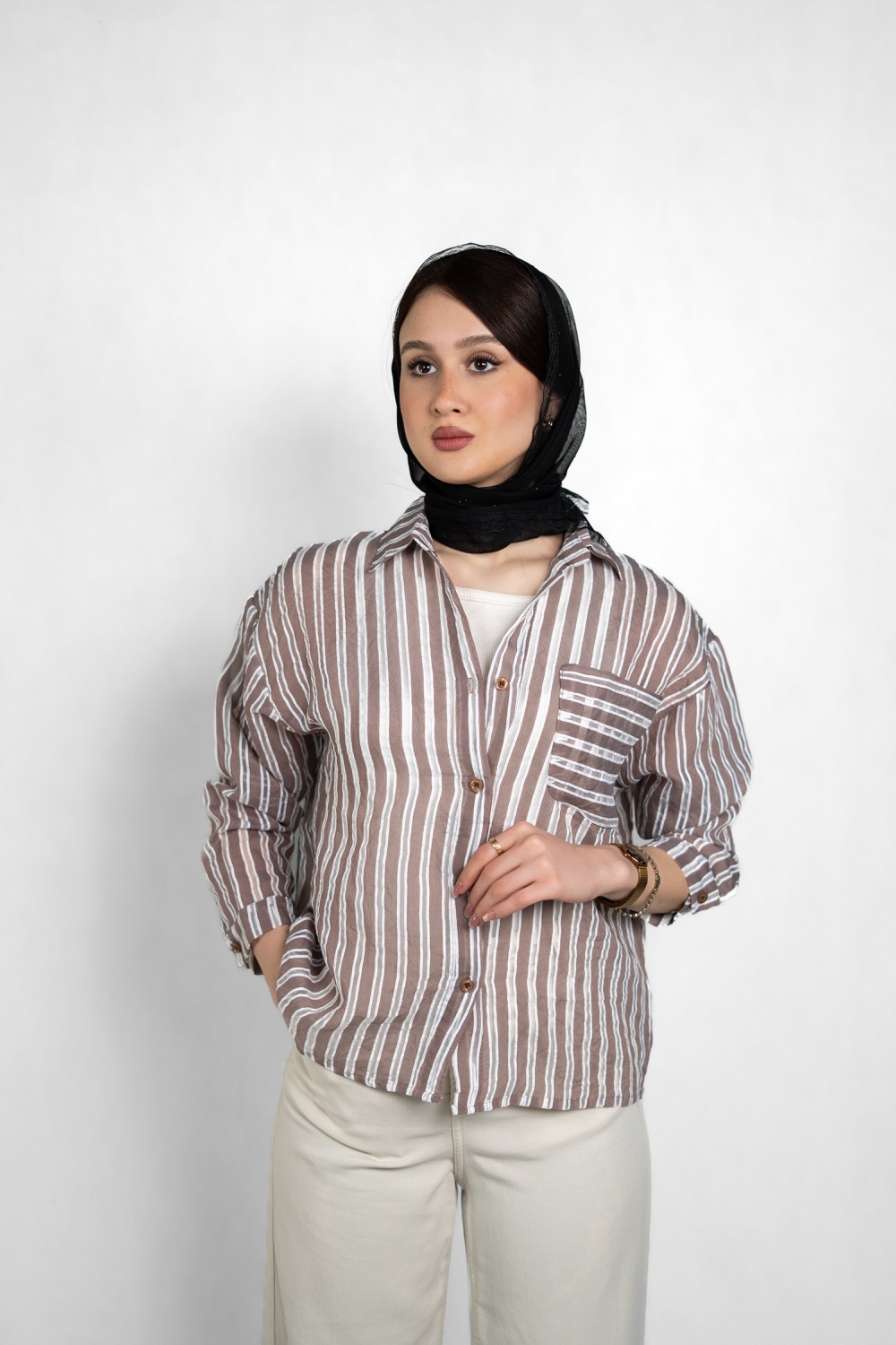 شومیز شیشه ای قهوه ای