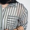 شومیز راه راه سبز