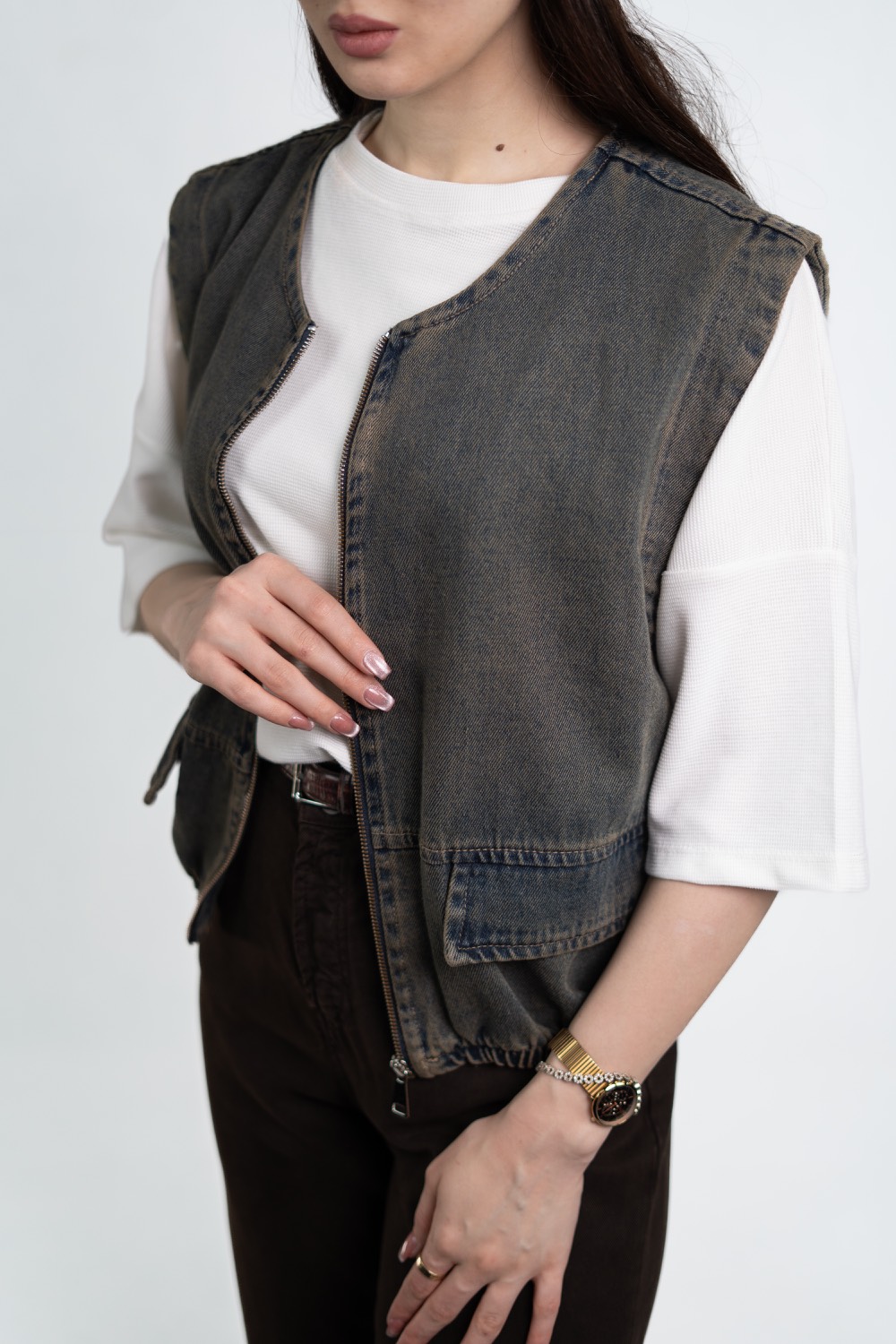 vest jean 2 وست جین مشکی